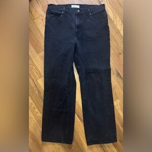 Abercrombie & Fitch 90’s Relaxed Faded Blk Wide Leg High Rise Jeans sz 14/32